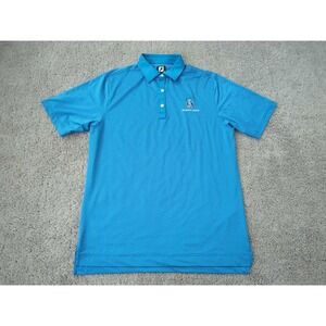 Summit Rock Golf Polo Shirt Mens M Blue Short Sleeve FootJoy Blue Geometric